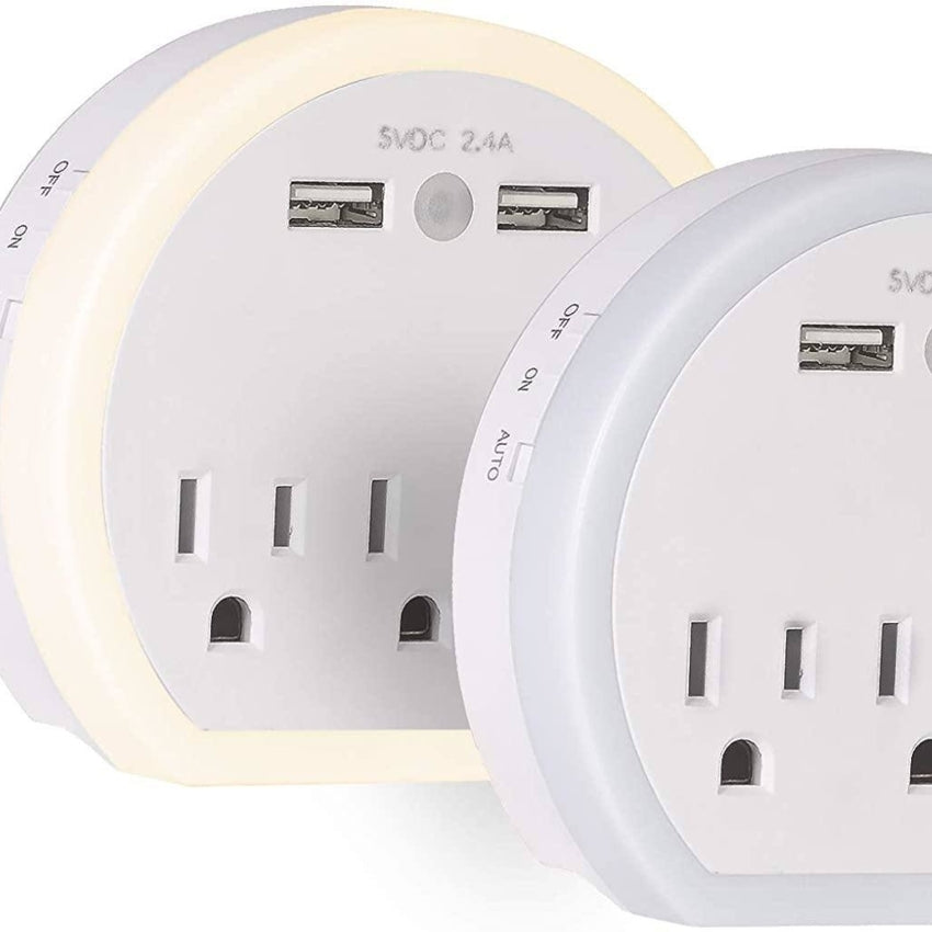 USB Wall Outlet Extender Surge Protector Wall Outlet Plug with 3 Outlet and 2 USB Port Image 1