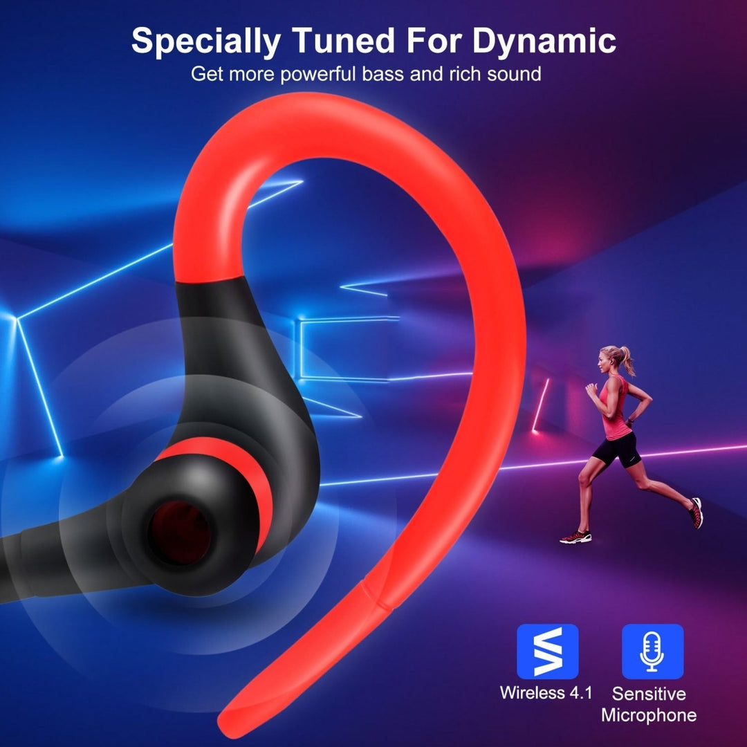Wireless Headsets V4.1 Sport In-Ear Stereo Headphones Sweat-proof Noise Canceling Earphones Back-Headphone Image 3