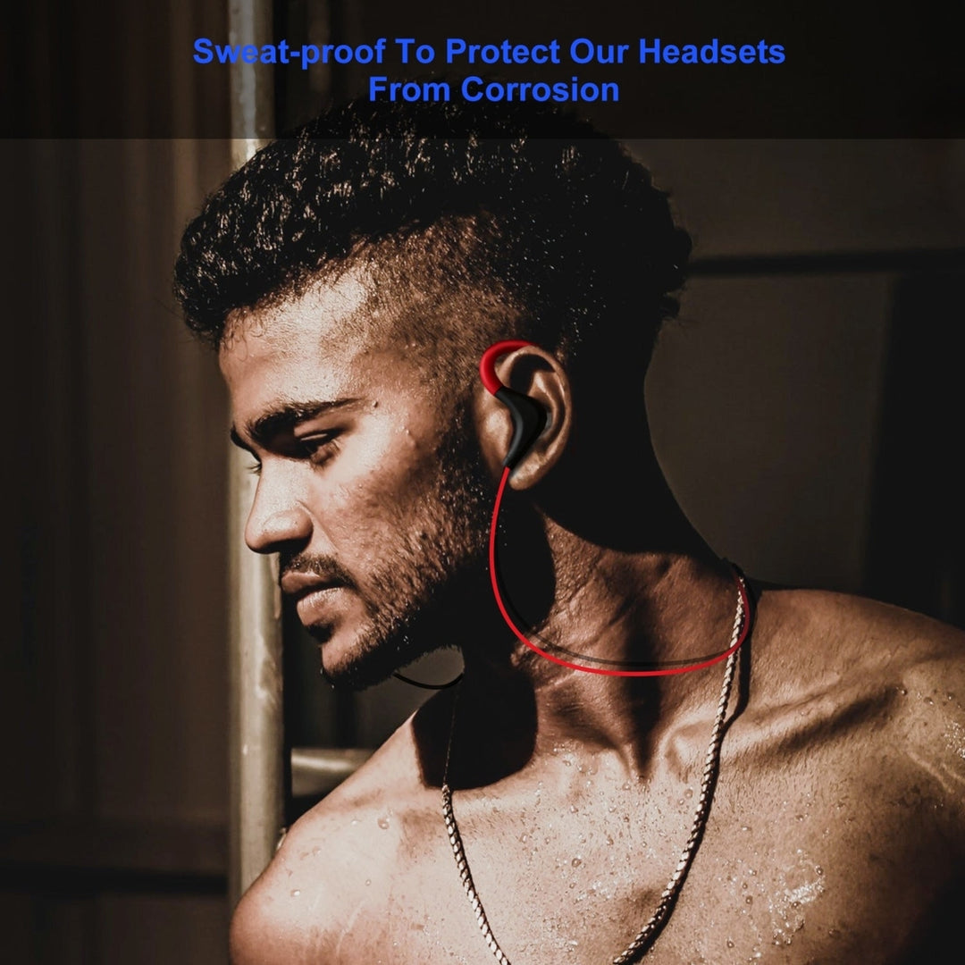 Wireless Headsets V4.1 Sport In-Ear Stereo Headphones Sweat-proof Noise Canceling Earphones Back-Headphone Image 4