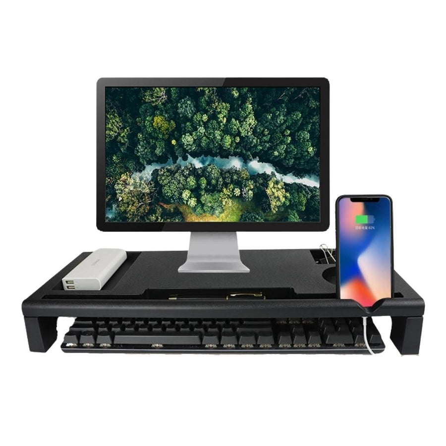 navor Desk MonitorLaptop Stand Riser with 4 USB PortsDesk Organizer for PCLaptopNotebookPhoneCalculatorand Others Image 1