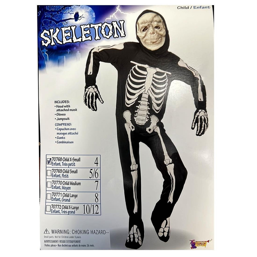 Bone X-Ray Skeleton Kids size XS Skelebones Suit Costume Forum Novelties Image 2