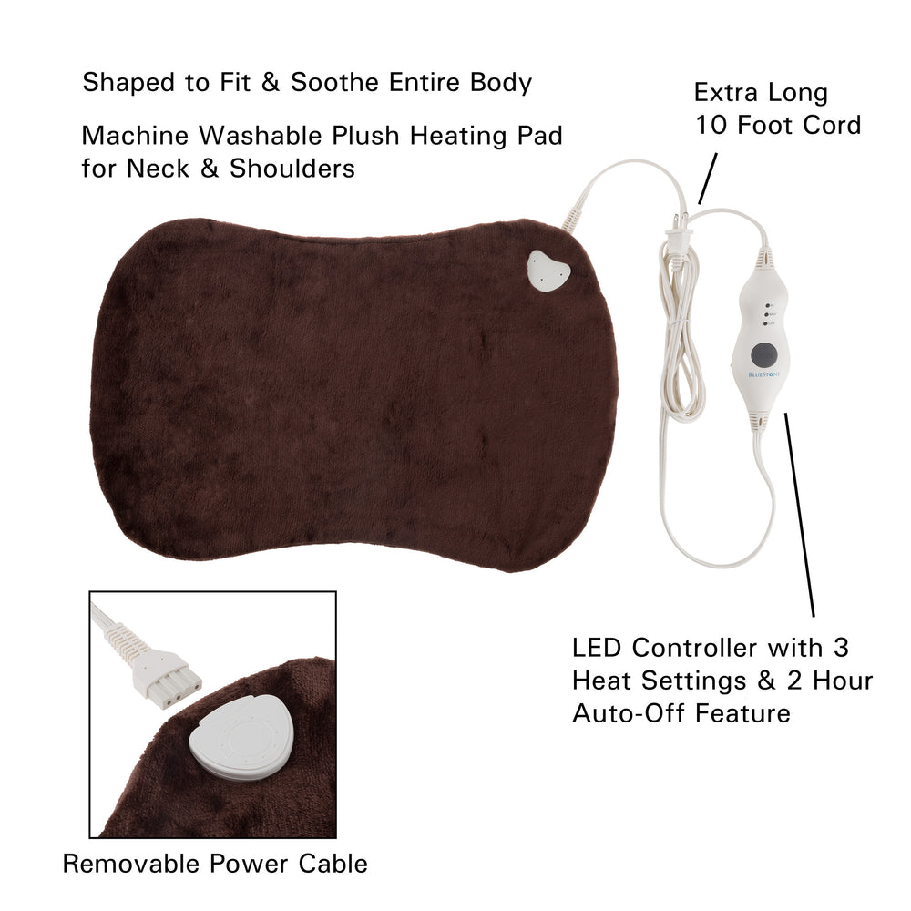 Electric Heated Warmer Heating Pad 3 Settings 10 Ft Cord Machine Washable Sore Muscles Image 2
