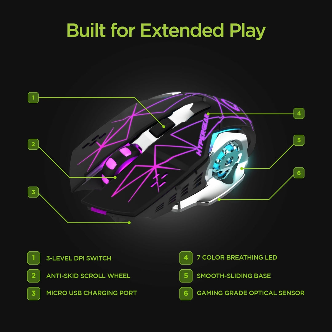 HyperGear Chromium Wireless Gaming Mouse for Extended Play Sessions (15571-HYP) Image 6