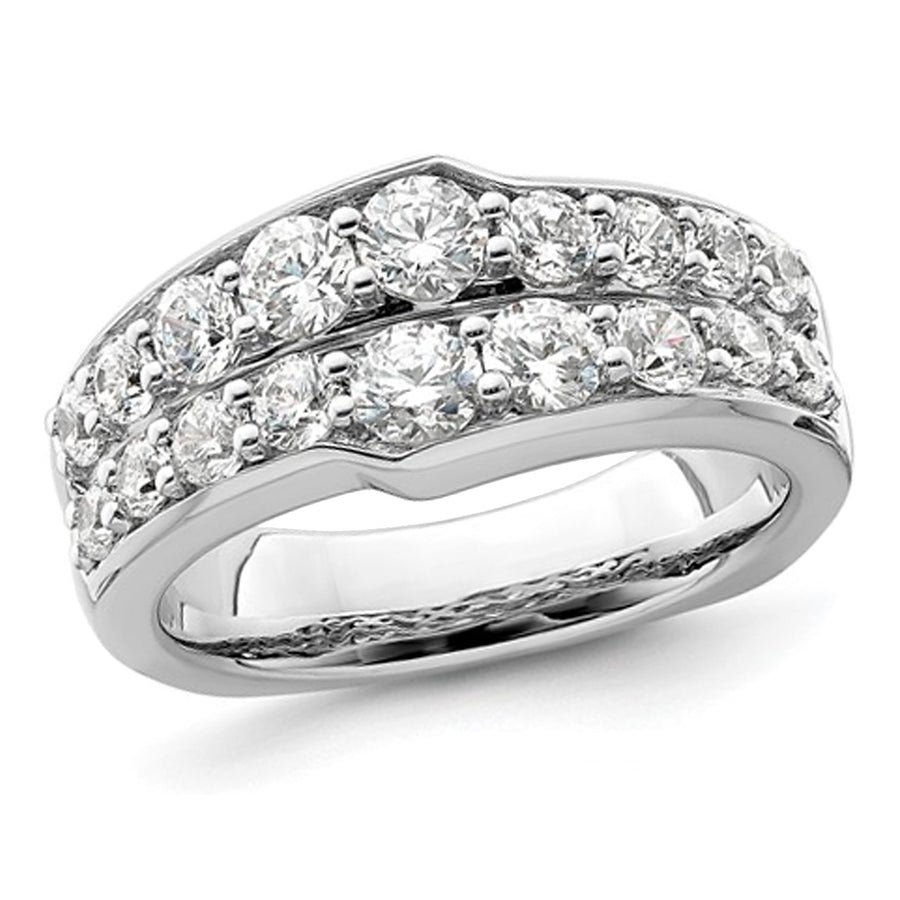 1.50 Carat (ctw SI1-SI2G-H) Lab-Grown Diamond Ring in 14K White Gold Image 1