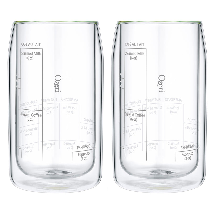 Moderna Artisan Series 15 oz Double Wall Barista Coffee Glass  Set of 2 Glasses Image 1