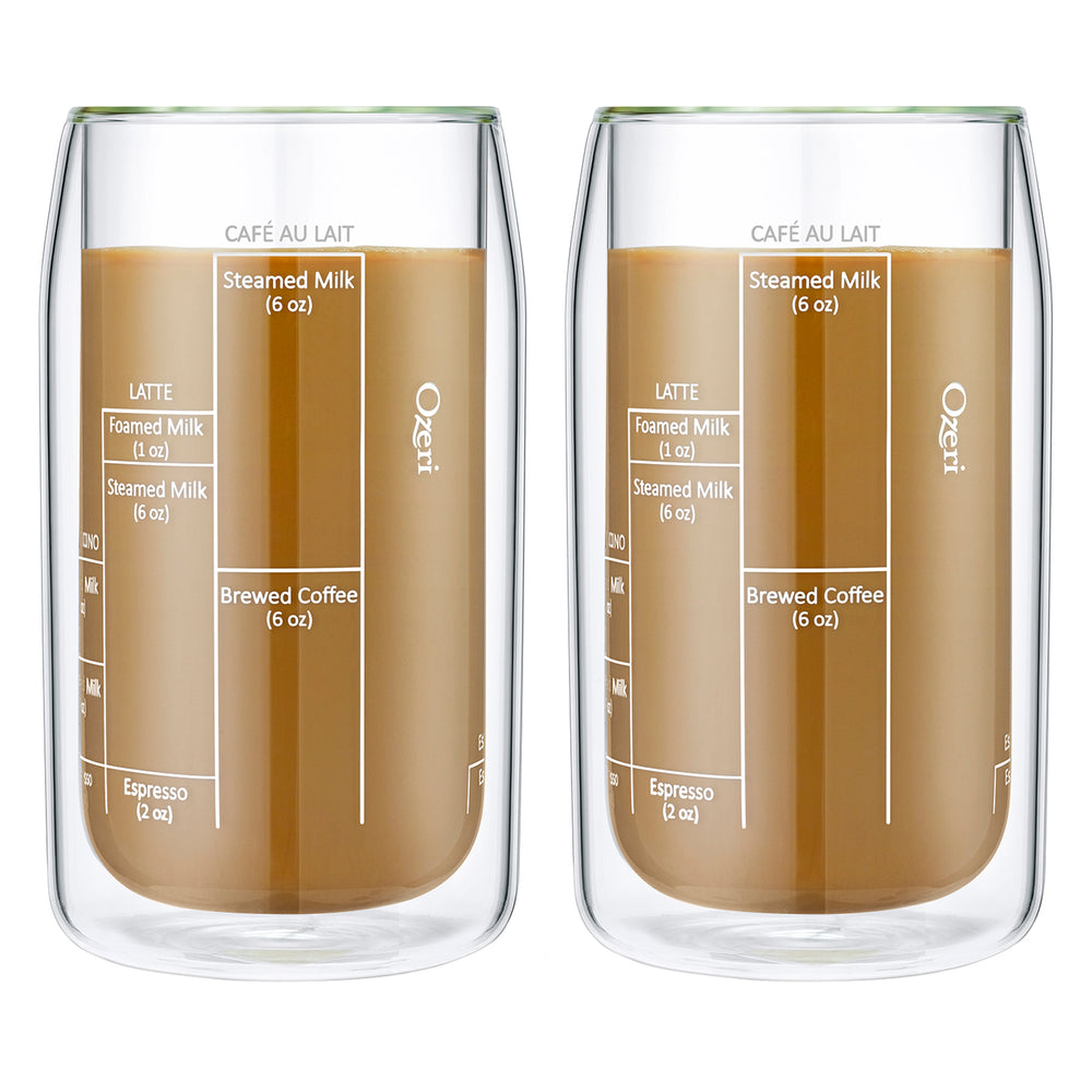 Moderna Artisan Series 15 oz Double Wall Barista Coffee Glass  Set of 2 Glasses Image 2