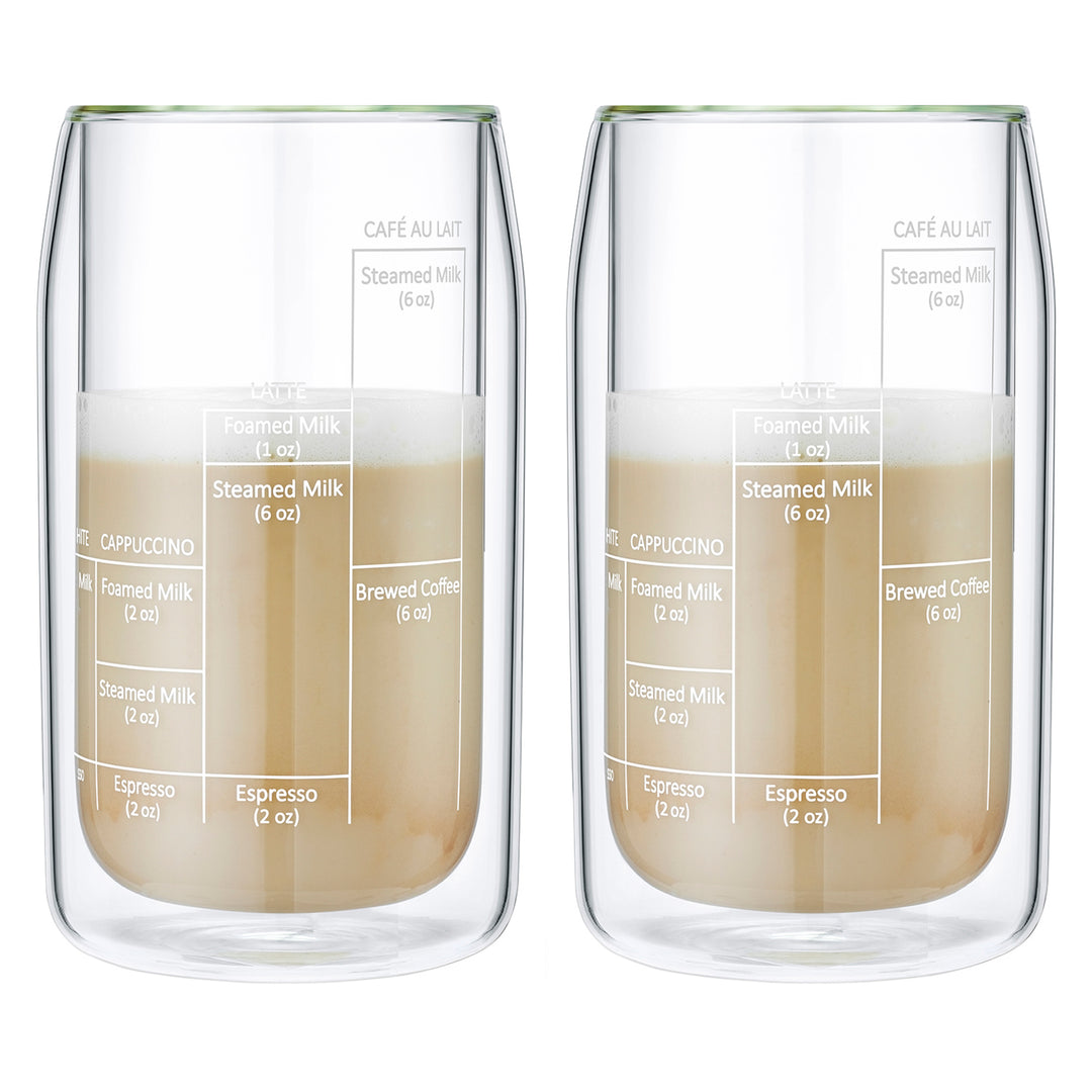 Moderna Artisan Series 15 oz Double Wall Barista Coffee Glass  Set of 2 Glasses Image 3
