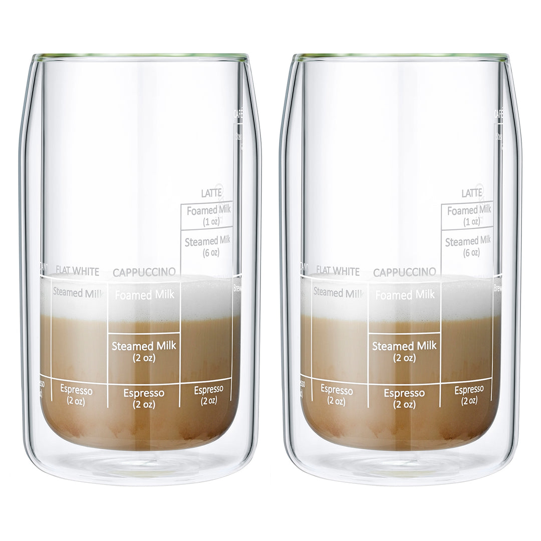 Moderna Artisan Series 15 oz Double Wall Barista Coffee Glass  Set of 2 Glasses Image 6
