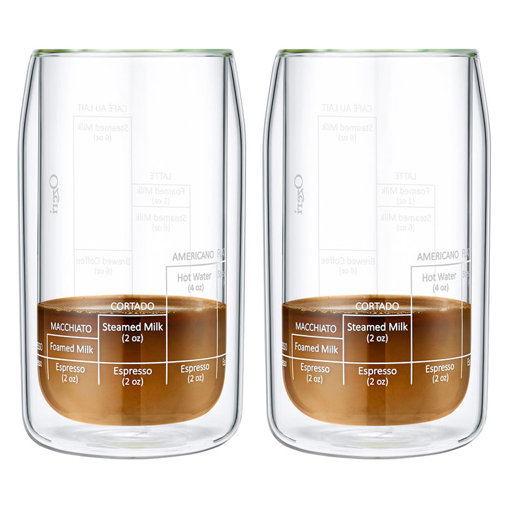 Moderna Artisan Series 15 oz Double Wall Barista Coffee Glass  Set of 2 Glasses Image 7