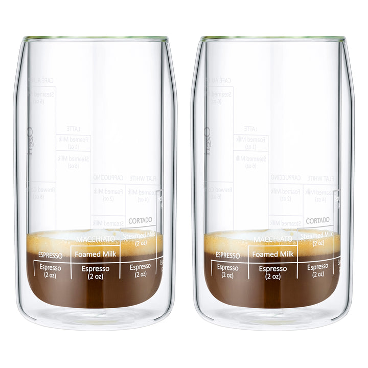 Moderna Artisan Series 15 oz Double Wall Barista Coffee Glass  Set of 2 Glasses Image 8