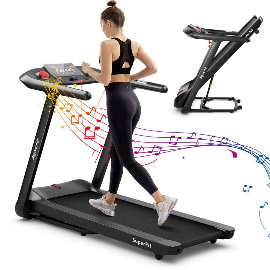 4.75HP Treadmill Folding Electric Running Machine w/ Voice and APP Control Image 1