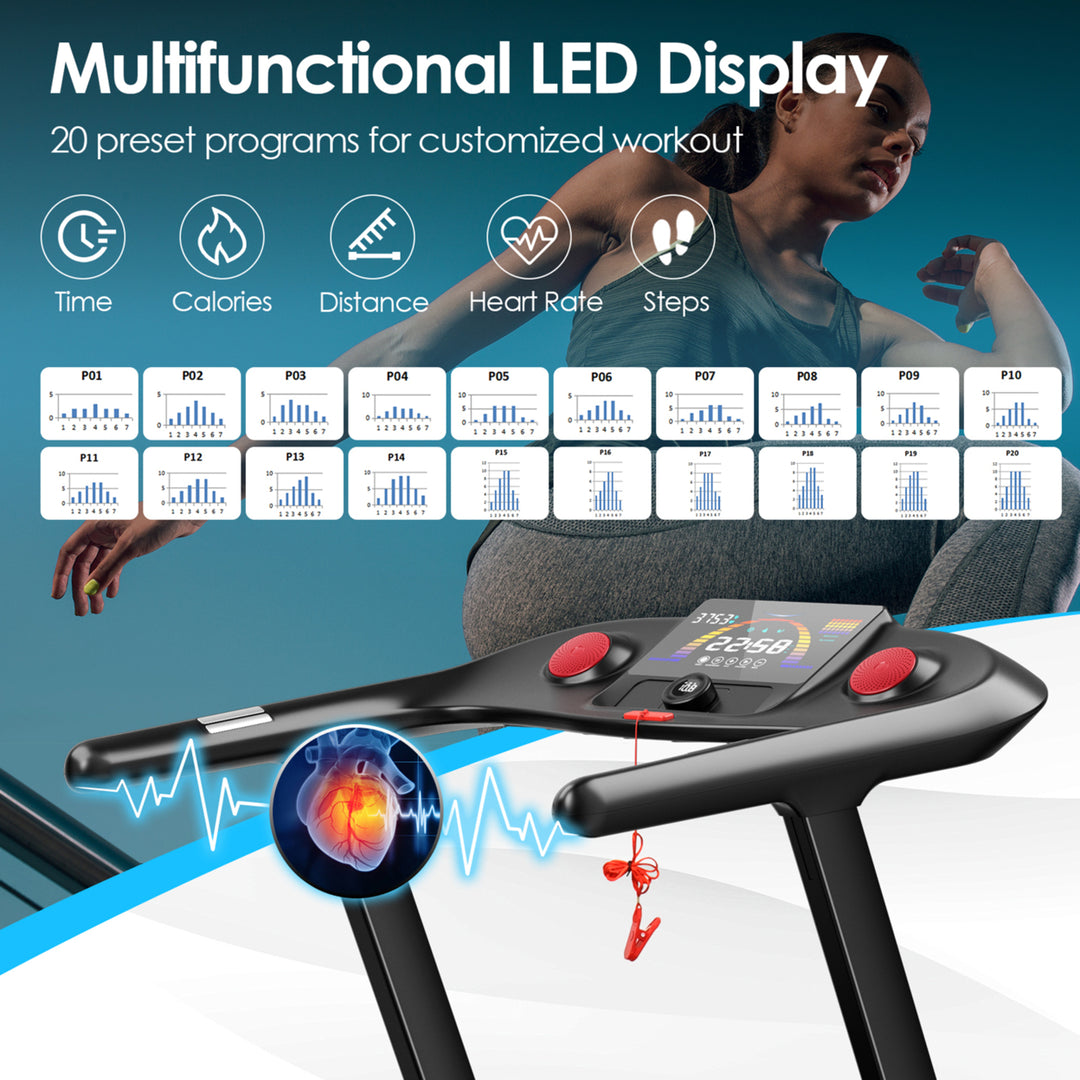 4.75HP Treadmill Folding Electric Running Machine w/ Voice and APP Control Image 4