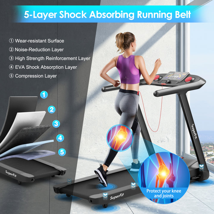 4.75HP Treadmill Folding Electric Running Machine w/ Voice and APP Control Image 6