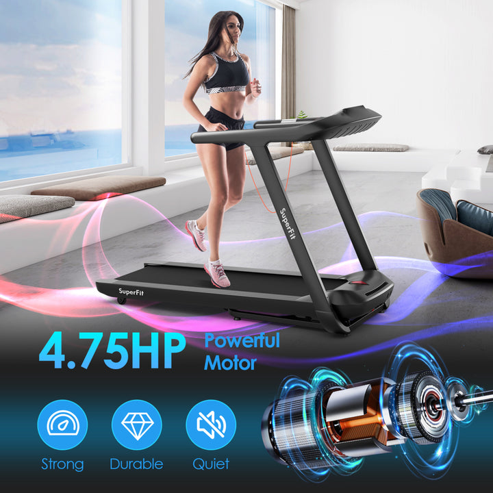 4.75HP Treadmill Folding Electric Running Machine w/ Voice and APP Control Image 7
