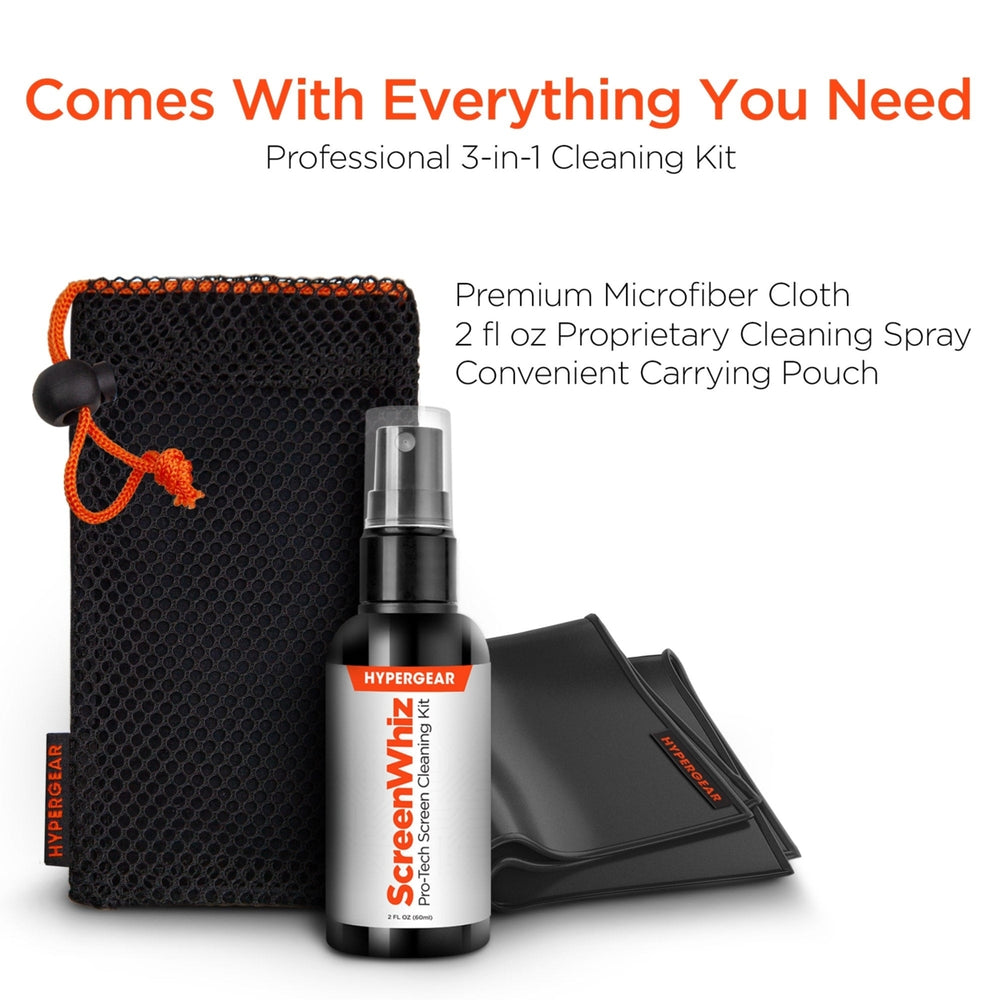 HyperGear ScreenWhiz 3-in-1 Screen Cleaning Kit w Cloth and Solution (15587-HYP) Image 2