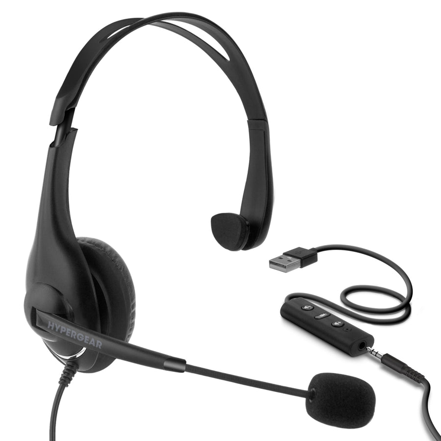 HyperGear V100 Office Professional Wired Headset w 6 Ft Cord (15525-HYP) Image 1