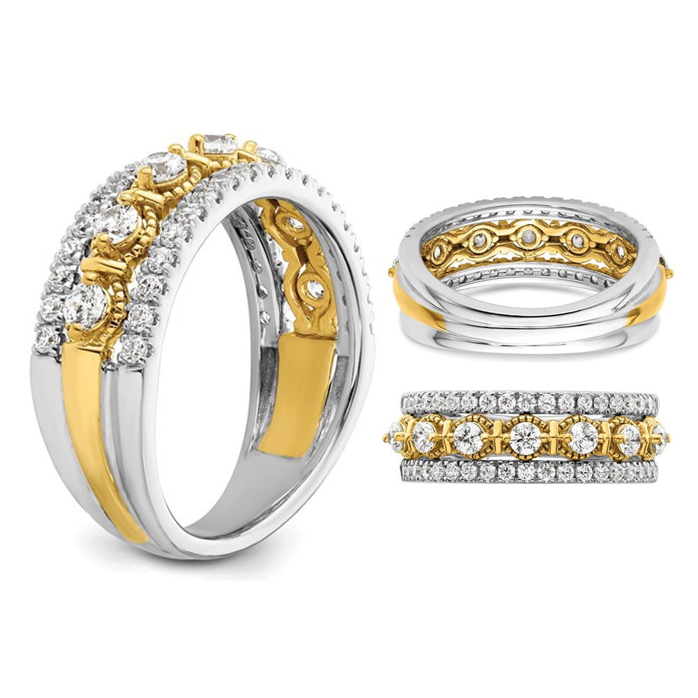 7/8 Carat (ctw SI1-SI2G-H-I) Lab-Grown Diamond Band Ring in 14K White Gold Image 3