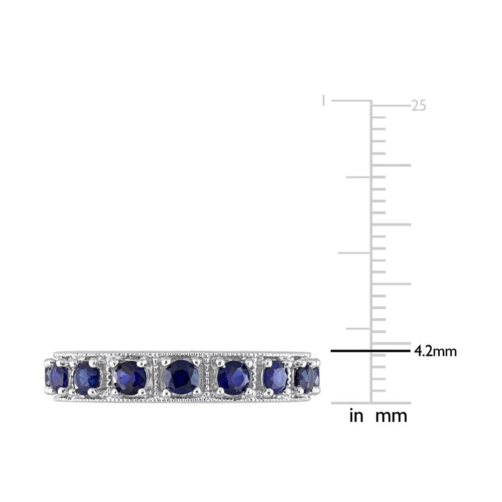 1.92 Carat (ctw) Lab-Created Blue Sapphire Eternity Band Ring in Sterling Silver Image 2