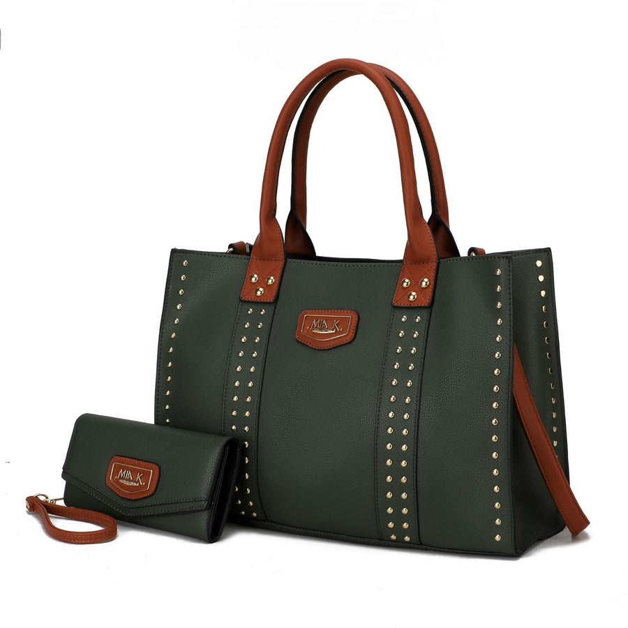 Davina Vegan Leather Womens Tote Handbag by Mia K with wallet -2 pieces Image 1