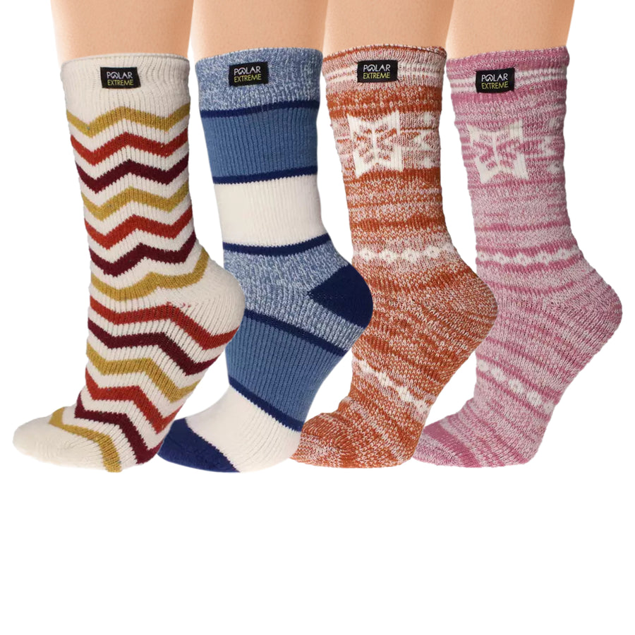 4-Pairs: Womens Polar Extreme Thermal Insulated Soft Winter Warm Crew Socks Image 1