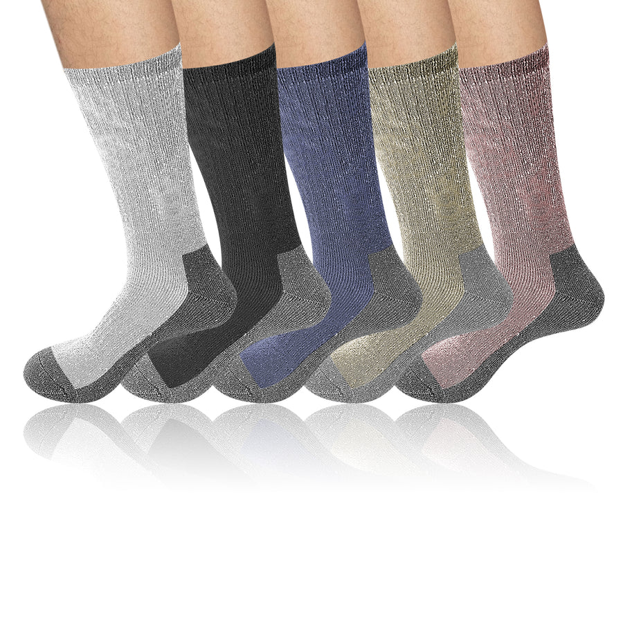 5-Pairs: Mens Warm Thick Merino Lamb Wool Socks for Winter Cold Weathers Image 1