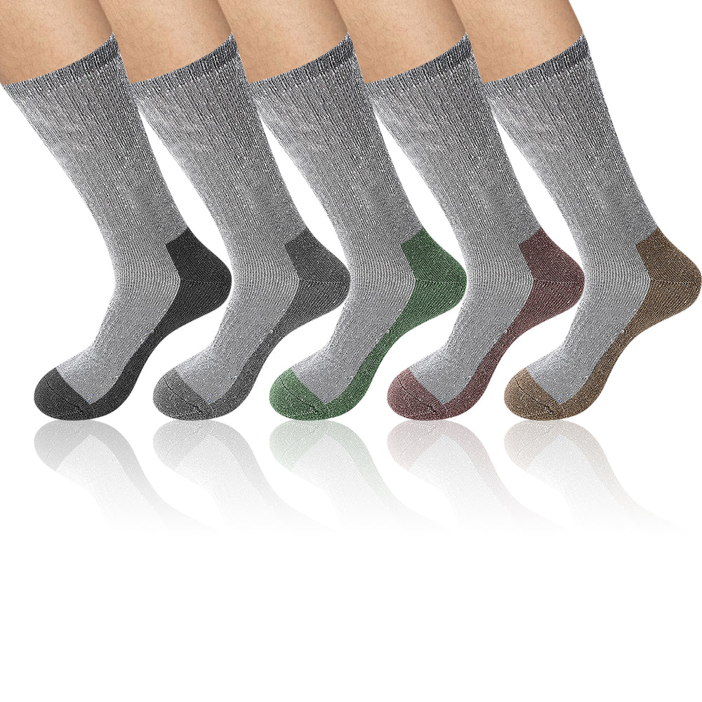 5-Pairs: Mens Warm Thick Merino Lamb Wool Socks for Winter Cold Weathers Image 2