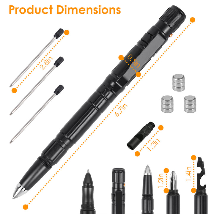11 In 1 Tactical Pen Gear Set Multi-tool Survival Pen Set Cool Gadget Gift for Men EDC Glass Breaker LED Flashlight Image 6