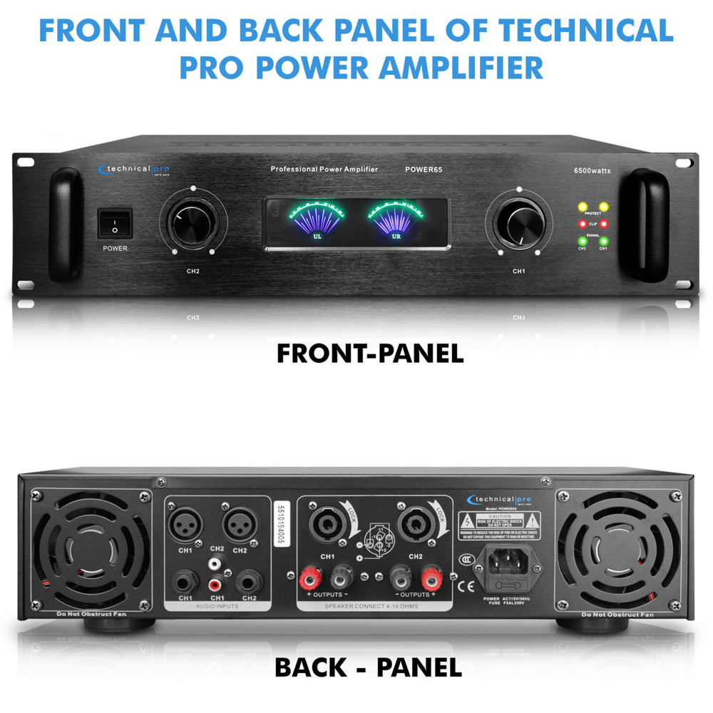 Tpro 6000W Portable PA System2 Channel Digital Stereo Power Amplifier for Home Speaker Systems Image 2
