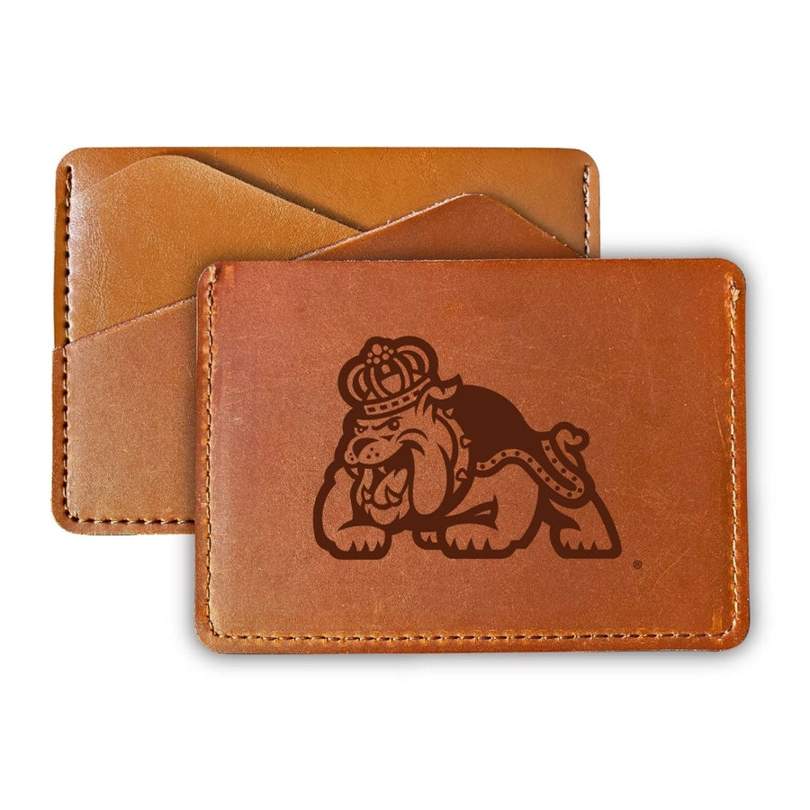 Elegant James Madison Dukes Leather Card Holder Wallet - Slim ProfileEngraved Design Image 1