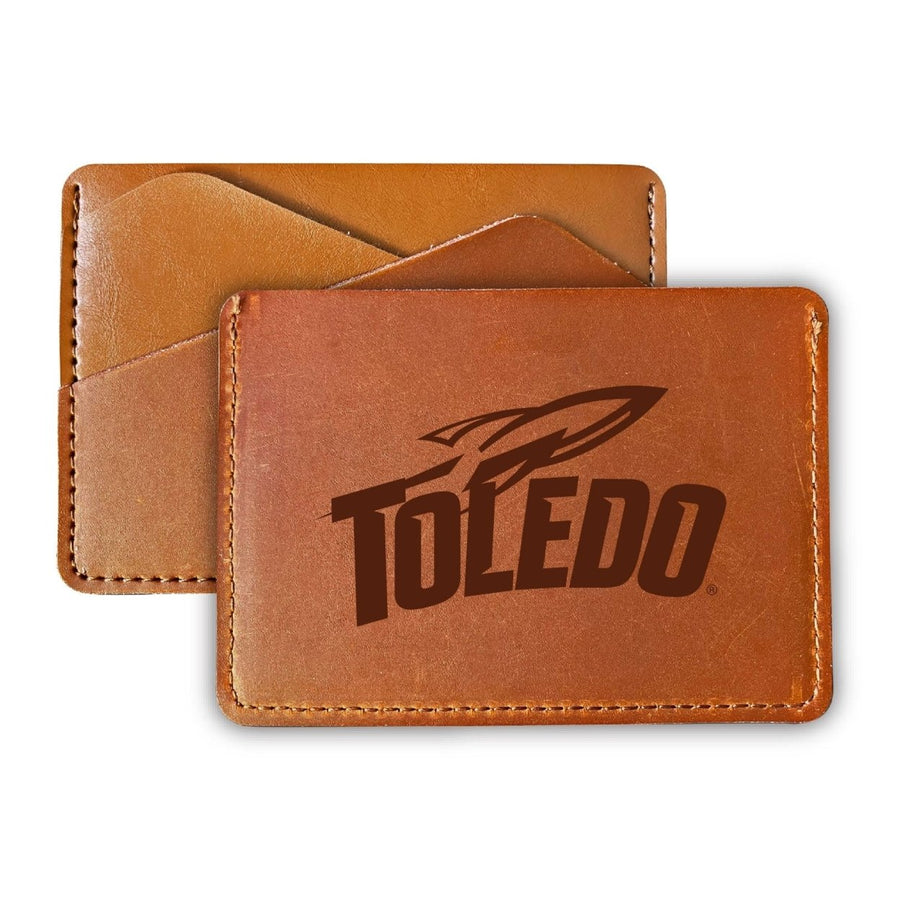 Elegant Toledo Rockets Leather Card Holder Wallet - Slim ProfileEngraved Design Image 1