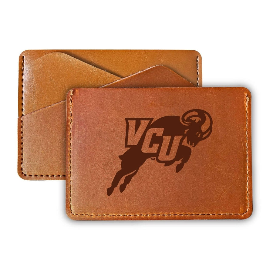 Elegant Virginia Commonwealth Leather Card Holder Wallet - Slim ProfileEngraved Design Image 1