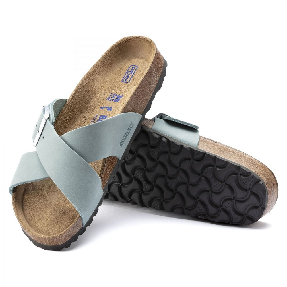 BIRKENSTOCK Womens Siena Narrow Soft Footbed Faded Aqua Nubuck Leather Sandal - 1021553 Image 2