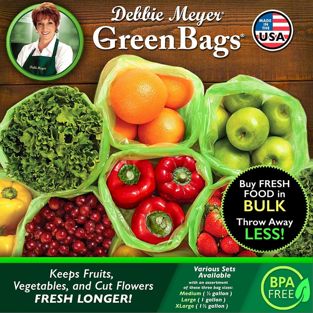 Debbie Meyer GreenBags 20 pc Variety Pack - Keeps FruitsVegetablesCut Flowers Fresh Longer Image 2