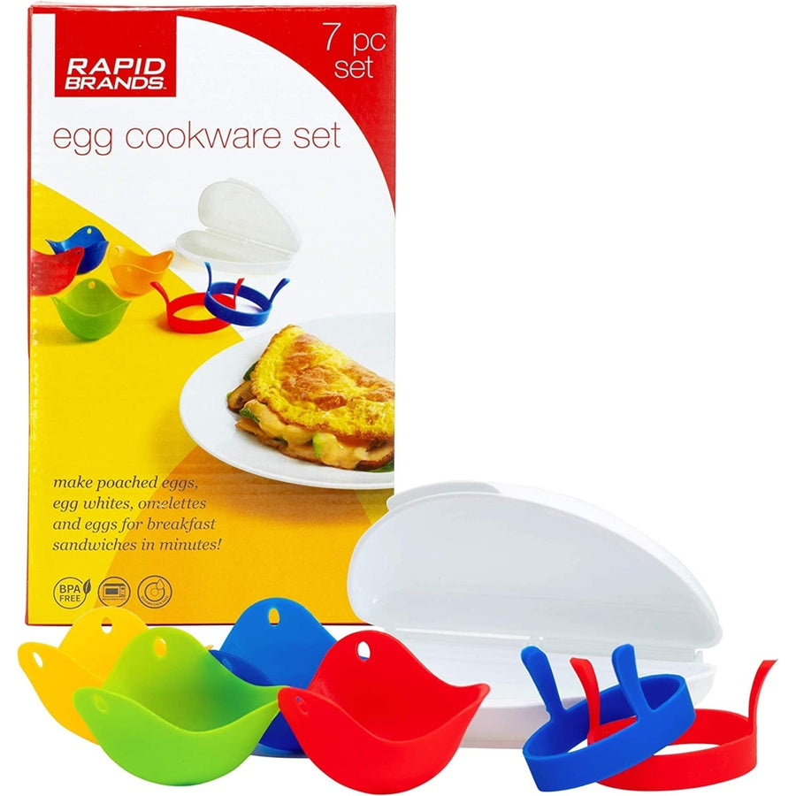 Rapid Brands 7-Piece Microwave Poached Egg and Omelette Cookware Set Image 1