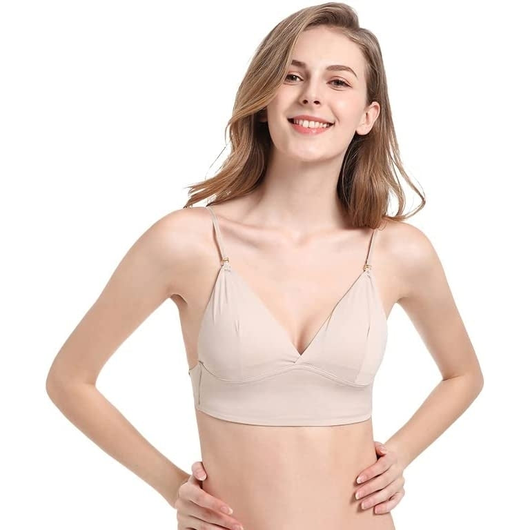 Low Back Bras for Women Wire-Free U-Shaped Backless Bra Wireless Lifting Bra with Convertible Strap Multiway Image 2