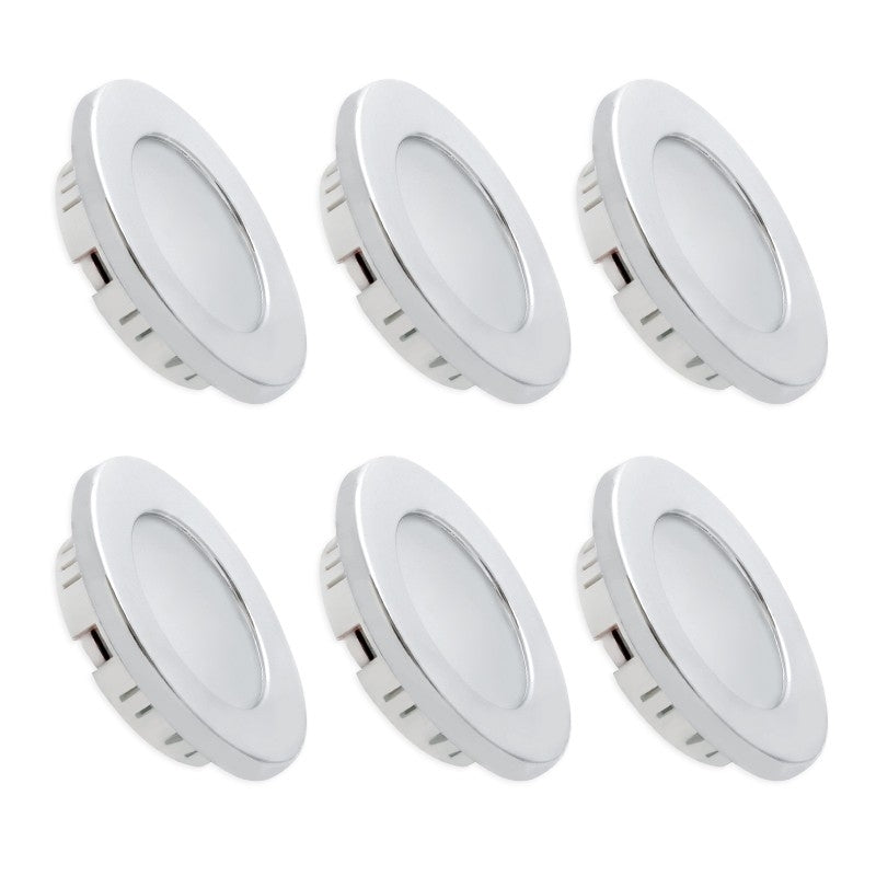 12V LED Recessed Ceiling Light For Rv Cabinet Chrome Shell Warm White X6 Image 1