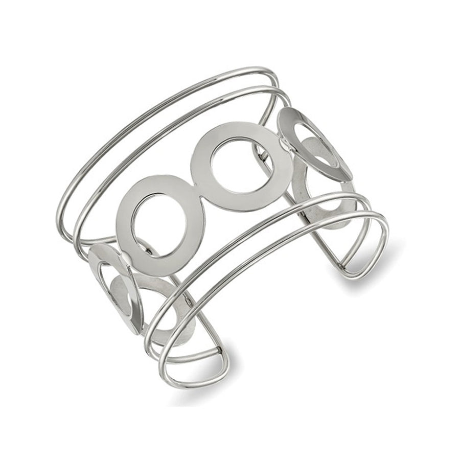 Stainless Steel Polished Circle Bracelet Cuff Bangle Image 1