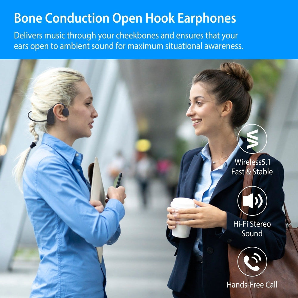 Wireless V5.1 Bone Conduction Headphone Open Ear Sports Wireless Headset with Mic IPX5 Sweatproof Image 2