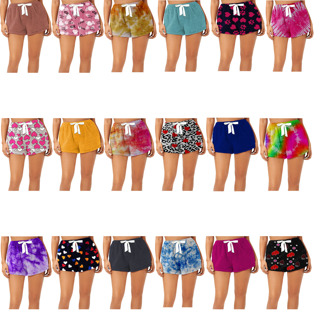 2-Pack: Womens Super Soft Micro Fleece Ultra Plush Pajama Shorts Image 2
