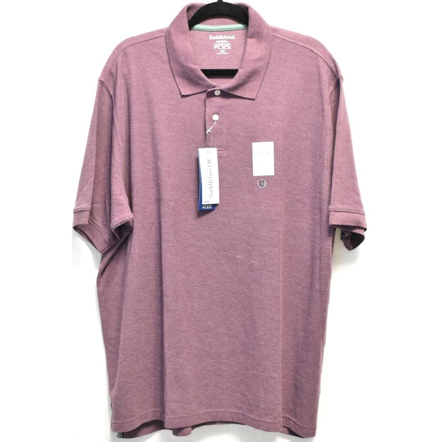 Mens Polo short sleeve Big and Tall Comfort Flex PurpleEasy Care Golf Shirt Image 1