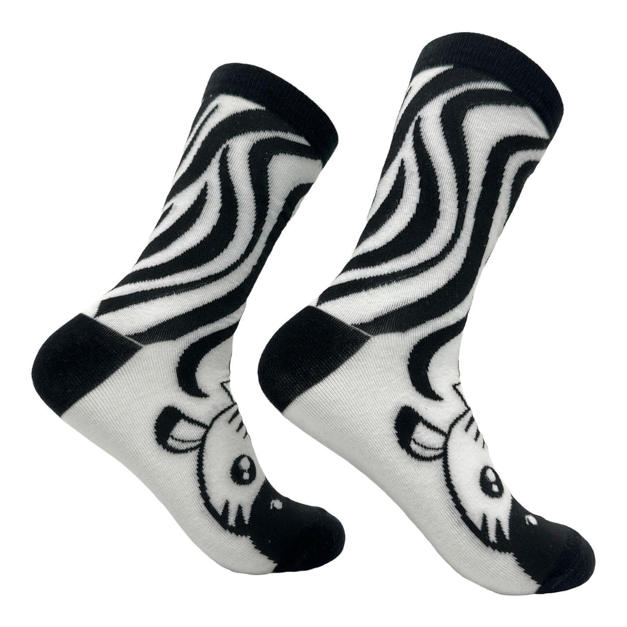 Womens Zebra Socks Funny Cute Adorable Striped Zebras Footwear Image 1