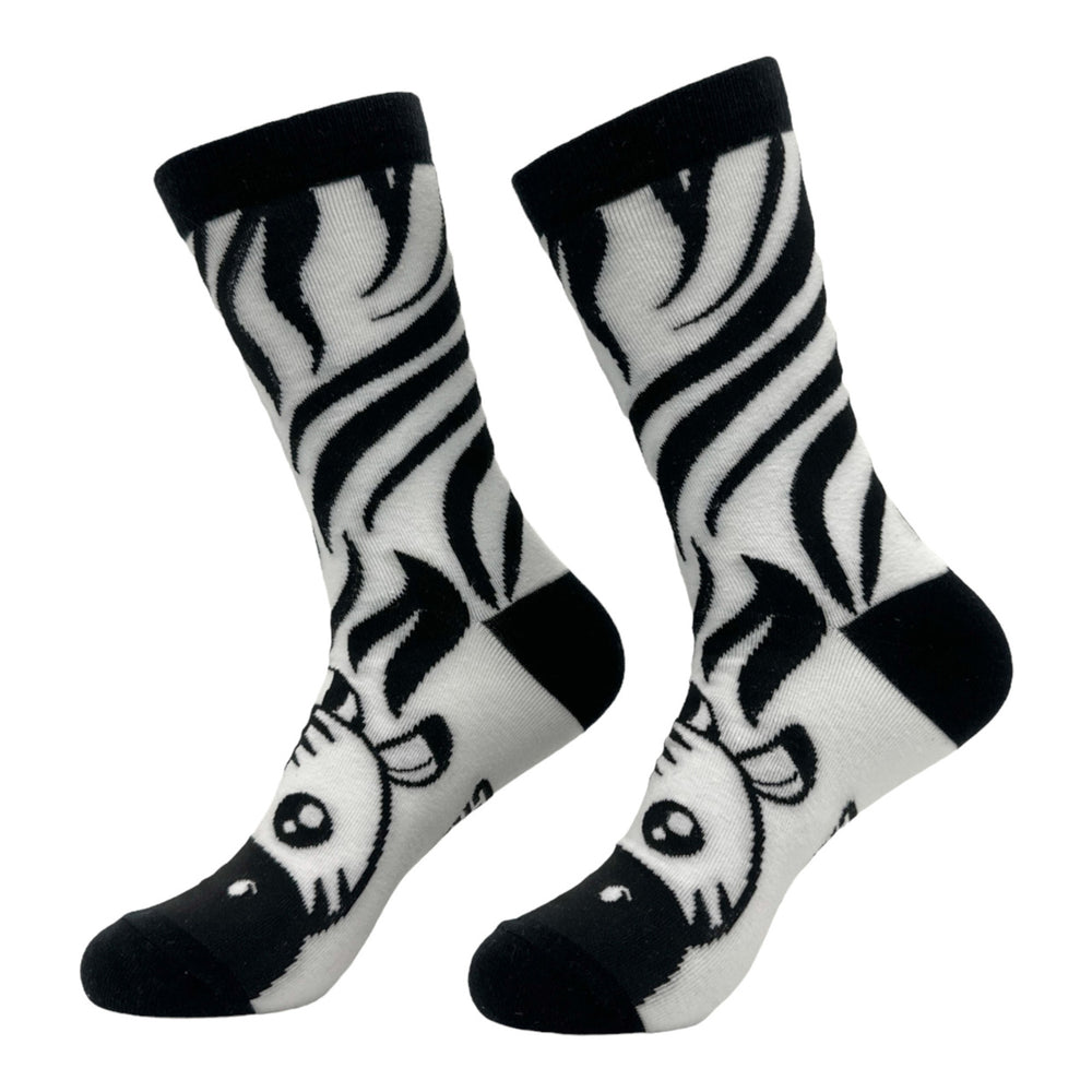 Womens Zebra Socks Funny Cute Adorable Striped Zebras Footwear Image 2