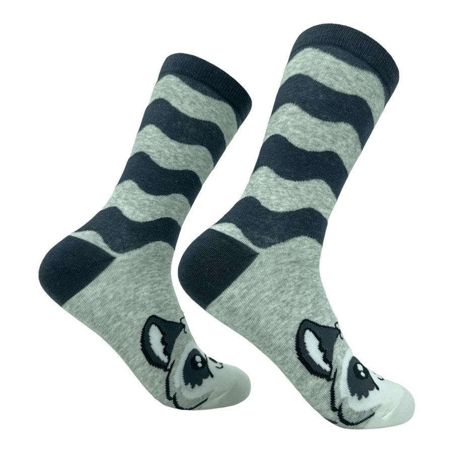 Womens Raccoon Socks Funny Cute Furry Cuddly Rodent Novelty Footwear Image 1