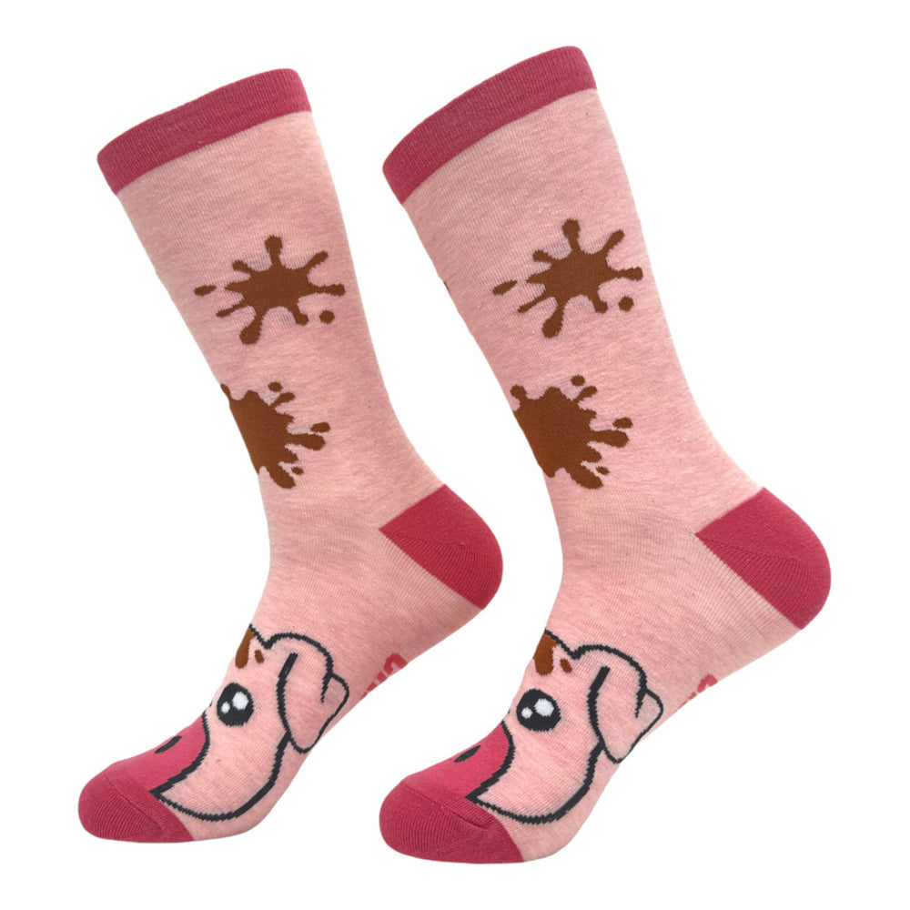 Womens Muddy Pig Socks Funny Cute Farm Animal Novelty Footwear Image 2