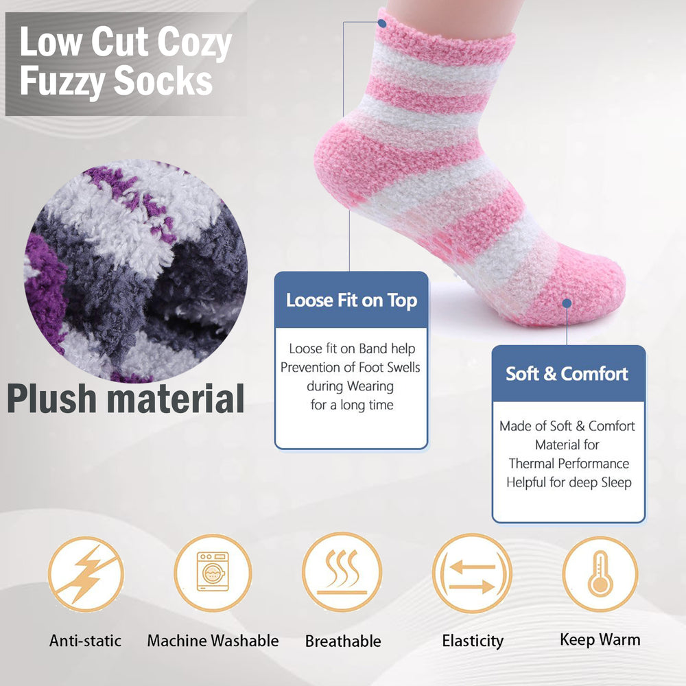 15-Pairs: Womens Low Cut Soft Fluffy Cozy Fuzzy Plush Socks Image 2