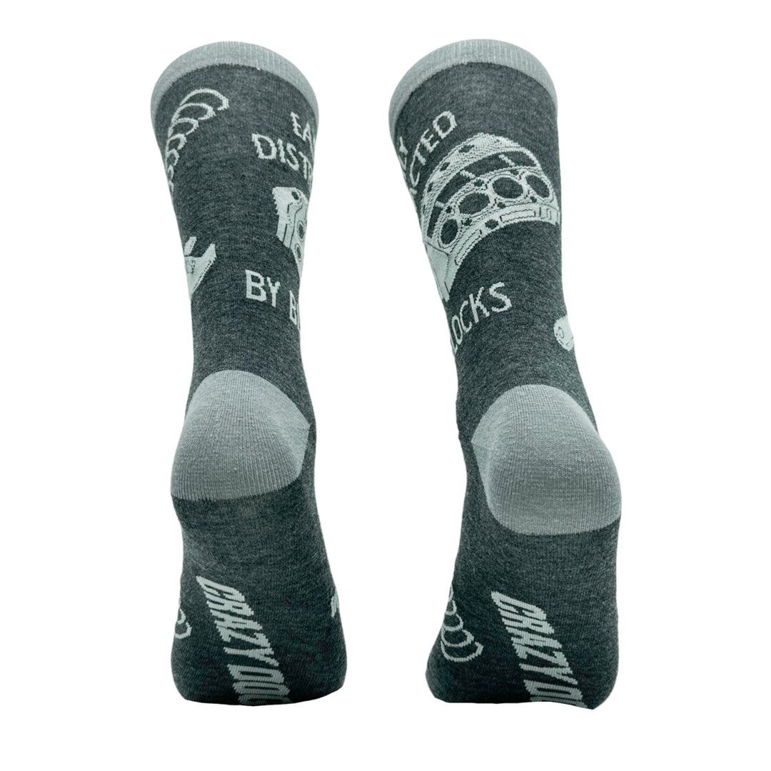 Mens Easily Distracted By Blocks Socks Funny Car Mechanic Engine Lovers Image 4