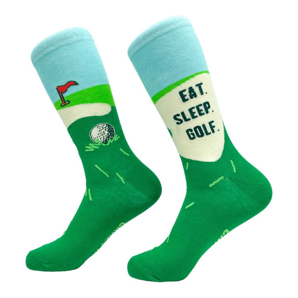 Mens Eat Sleep Golf Socks Funny Cool Hole In One Golfing Club Footwear Image 2