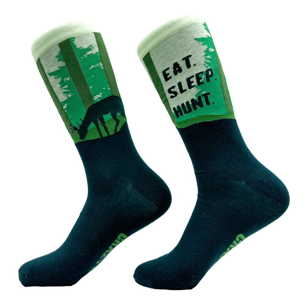 Mens Eat Sleep Hunt Socks Funny Cool Deer Hunter Wildlife Footwear Image 2