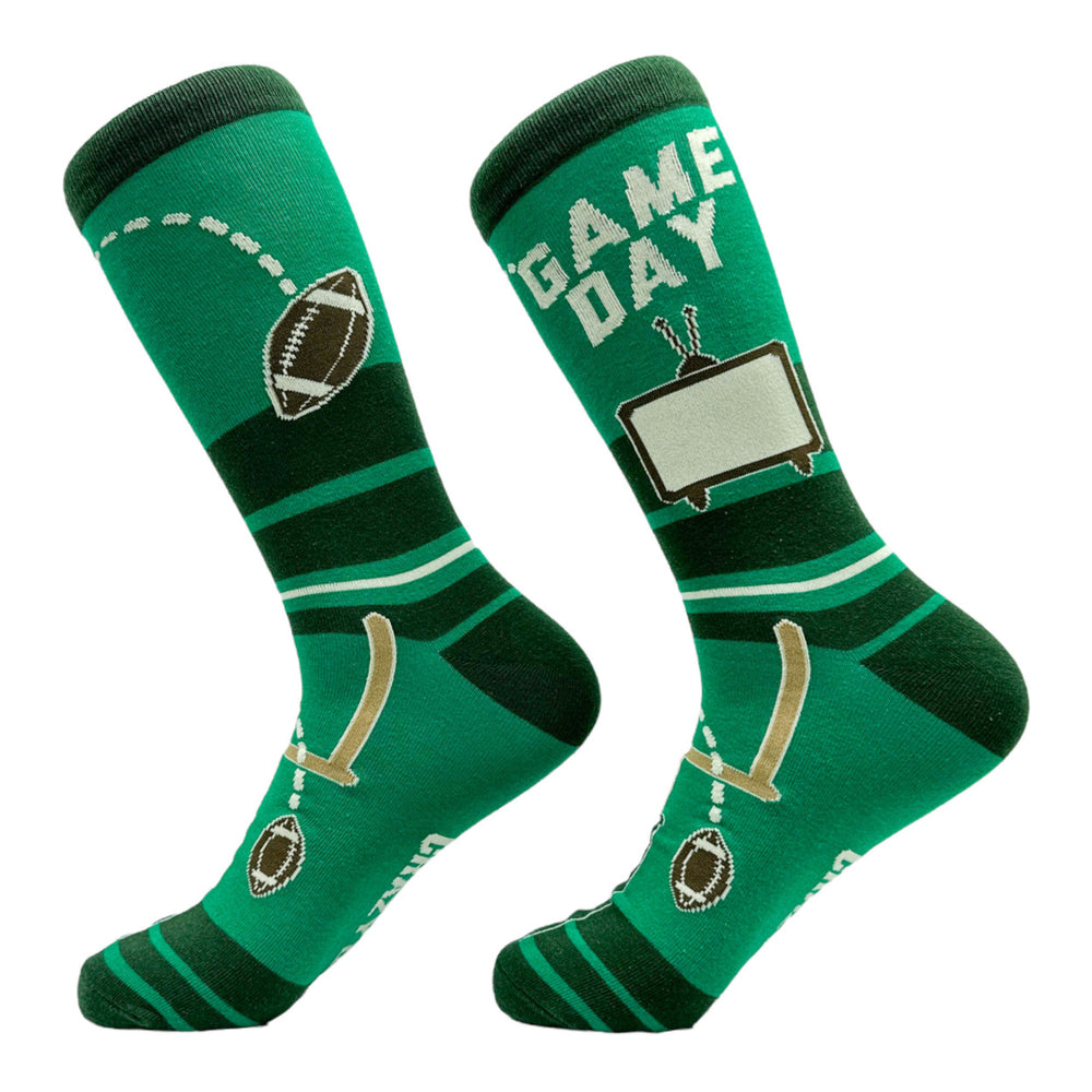 Mens Game Day Socks Funny Football Games Touchdown Footwear Image 2