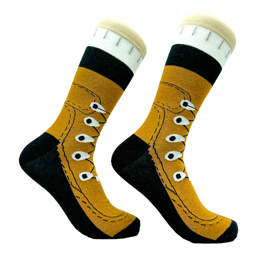 Mens Hiking Boots Socks Funny Outdoor Nature Hike Footwear Image 1